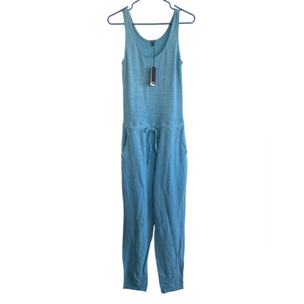 NWT Monrow Scoopneck Sleeveless jumpsuit Women's Size S light blue